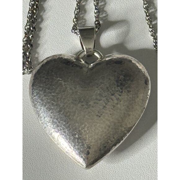 James Avery Retired RARE X-Large Puffy Heart Pendant And 21.5 Necklace 2 3/4”! - Picture 3 of 10
